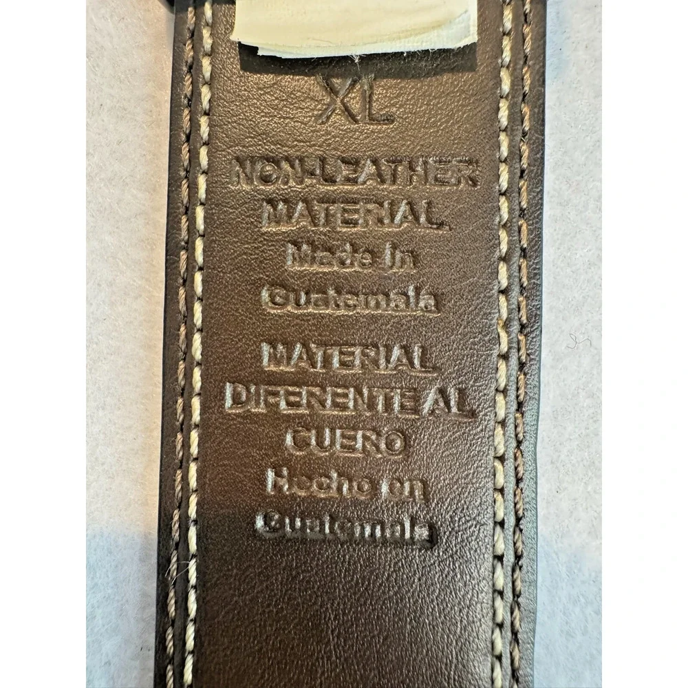 Unbranded Belt Brown Womens Sz XL Faux‎ Leather Silver Buckle